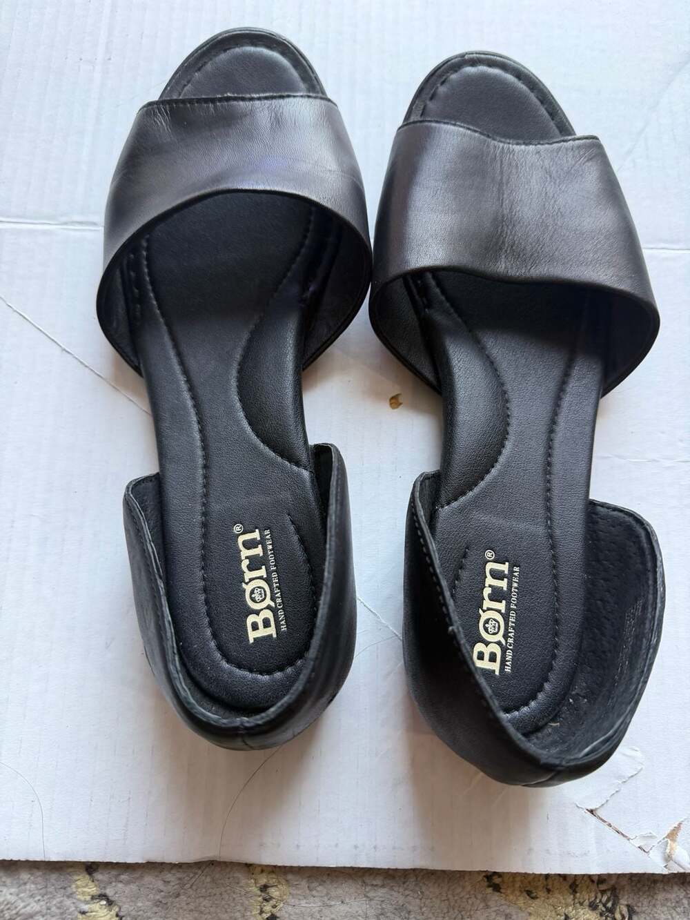 Born Shilo Women's Black Leather D'Orsay Sandals - Picture 2 of 4